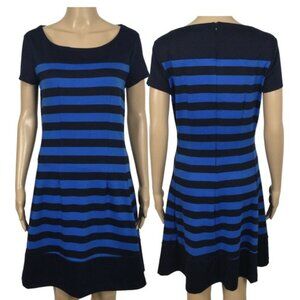 👛 2/$20 NEW YORK & COMPANY Fit & Flare 2 Tone Blue Dress